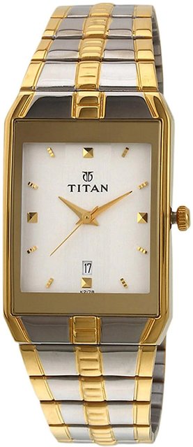 Titan rectangular gold on sale watches