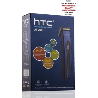 htc at 209 pro rechargeable runtime 45 trimmer for men blue