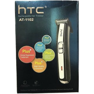 Htc At 1102 Rechargeable Runtime 45 Trimmer For Men (Black, Silver)