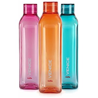 Cello Venice 1000 Ml Water Bottle (Pack Of 3 Multicolour)