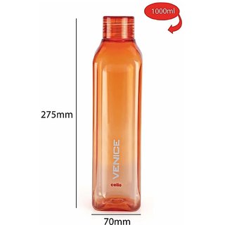 Cello Venice 1000 Ml Water Bottle (Pack Of 2 Orange)