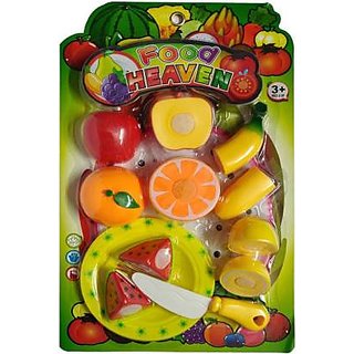 Shribossji Fruits Cutting Play Toy Set Can Be Cut In 2 Parts Fruit And Vegetables Cutting Play Toy Chopping Cutter