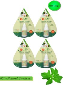 So Sweet Stevia Liquid Pack -4-1600 Drops Natural Sweetener 100 Natural Sweetener-Sugarfree