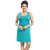 Be You Turquoise Cotton Hoisery Solid Long Camisole / Suit Slip For Women