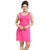 Be You Pink Cotton Hoisery Solid Long Camisole / Suit Slip For Women