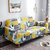 House Of Quirk Sofa Slipcover Elasticity Cover For Couch Flexible Stretch (Yellow Grey , Triple Seater)
