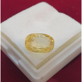                       Yellow Sapphire Gemstone Natural 6.6 Ratti Stone Pukhraj Astrological Lab Certified                                              