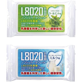 Doshisha L8020 Anti Bacteria Dental Care Tablets, Mint and Milk Flavor, Made in Japan, Set of 2, 9gms Each