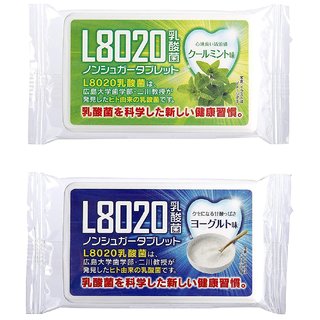 Doshisha L8020 Anti Bacteria Dental Care Tablets, Mint and Yogurt Flavor, Made in Japan, Set of 2, 9gms Each