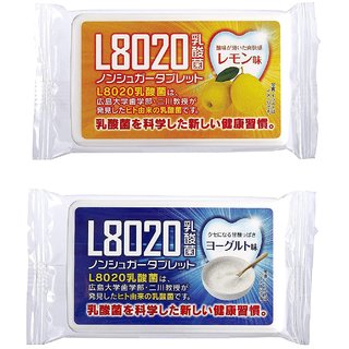 Doshisha L8020 Anti Bacteria Dental Care Tablets, Lemon and Yogurt Flavor, Made in Japan, Set of 2, 9gms Each