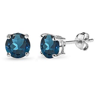 Ceylonmine Natural Blue Topaz Earring Lab Certified & Original Gemstone Stud Earring For Women & Girl Ceylonmine Natural Blue Topaz Earring Lab Certified & Original Gemstone Stud Earring For Women & Girl
