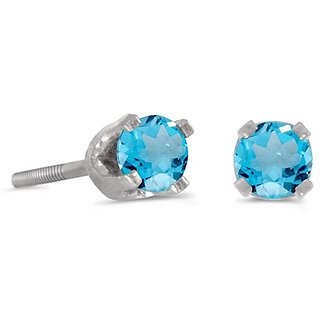                       Ceylonmine Stud Earring Natural Stone Blue Topaz Stone Earrings For Women & Girls                                              