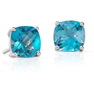                       Ceylonmine Natural Blue Topaz Earring Lab Certified & Original Gemstone Stud Earring For Women & Girl                                              