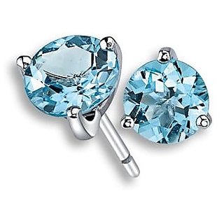Ceylonmine Natural Blue Topaz Earring Lab Certified & Original Gemstone Stud Earring For Women & Girl Ceylonmine Natural Blue Topaz Earring Lab Certified & Original Gemstone Stud Earring For Women & Girl