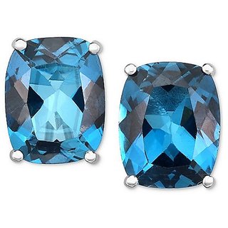                       Ceylonmine Blue Topaz Stud Earrings Original & Unheated Gemstone Stud Earrings For Women & Girls                                              