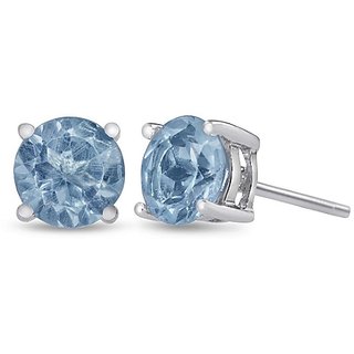                       Ceylonmine Natural Blue Topaz Earring Lab Certified & Original Gemstone Stud Earring For Women & Girl                                              