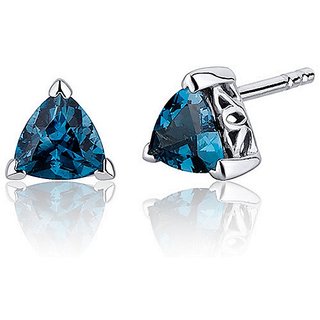                       Ceylonmine Natural Blue Topaz Earring Lab Certified & Original Gemstone Stud Earring For Women & Girl                                              