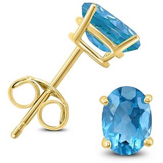                       Ceylonmine Natural Blue Topaz Earring Lab Certified & Original Gemstone Stud Earring For Women & Girl                                              