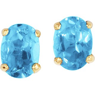                       Ceylonmine Blue Topaz Stud Earrings Original & Unheated Gemstone Stud Earrings For Women & Girls                                              