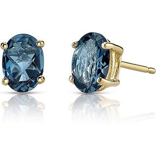 Ceylonmine Natural Stud Earring Blue Topaz Stone Stud Earring For Women & Girls Ceylonmine Natural Stud Earring Blue Topaz Stone Stud Earring For Women & Girls