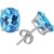 Ceylonmine Natural Stud Earring Blue Topaz Stone Stud Earring For Women & Girls