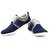 Cyro Blue Canvas Air Mix Lace-Up Smart Casual Shoes For Men