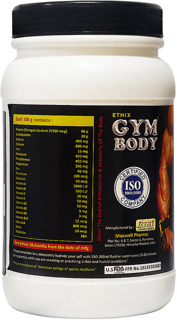 DR.Ethix Gym Body Protein Powder Nutrition Supplement 500g, Pack