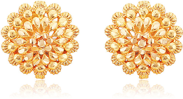 Buy Daily Wear Gold Design One Gram Gold Plain Stud Covering Earring for Daily  Use