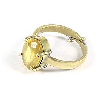                       Yellow Sapphire ring with Natural 6.25 ratti Stone Pukhraj Astrological  Lab Certified                                              