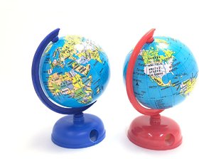 Mubco Small World Globe Pencil Sharpener 9 Cm / Pack Of 2