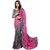 Embroidered Bollywood Grey  Pink Georgette Saree With Blouse