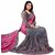 Embroidered Bollywood Grey  Pink Georgette Saree With Blouse