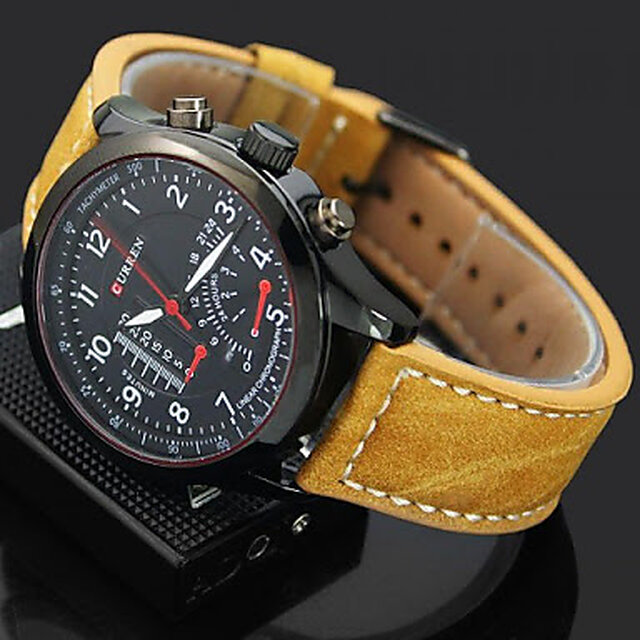 Curren Watch Man Leather Quartz Wristwatches Top Brand Luxury New Watches  Luminous Hands Relojes Мужские Часы Quartz Wristwatches | Leather Curren  Watches | suturasonline.com.br
