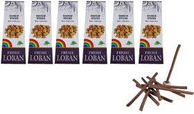 De-Ultimate Rare Collection(Pack Of 6) Premium Fresh Loban Scented Dry Dhoopbatti Incense Sticks Box(10 Sticks)