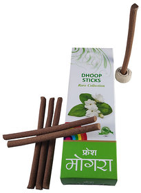 De-Ultimate Rare Collection(Pack Of 1) Premium Fresh Mogra/Jasmine Scented Dry Dhoopbatti Incense Sticks Box(10 Sticks)