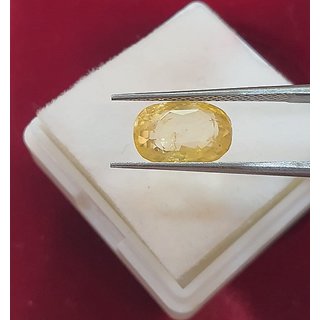 Yellow Sapphire Gemstone Natural 6.25 Ratti Stone Pukhraj Astrological Lab Certified Yellow Sapphire Gemstone Natural 6.25 Ratti Stone Pukhraj Astrological Lab Certified