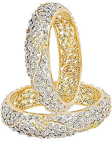 Jsd Gold Plated American Diamond Fancy Stylish Bangle For Girl & Women