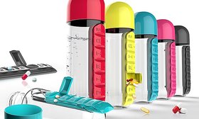 Pill Vitamin Organizer Water Bottle