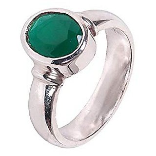                       Emerald Ring With Natural 5.25 Ratti Panna Stone Astrological Lab Certified                                              