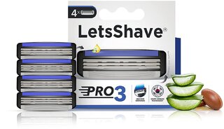 Letsshave Pro 3 Replacement Cartridges For Men - Pack Of 4 Blades