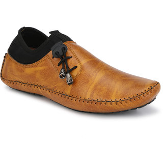 Bucik Men's Beige Synthetic Leather Loafers