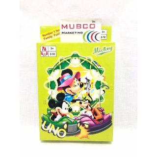 Mubco Uno Cartoon Characters Card Game 2-10 Players 108 Cards Ages 7+ (Mickey Mouse)
