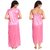 Reposey Light Coral Satin Nighty With Robe, Bra And Panty