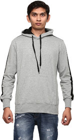 Gentino Men's Stylish Plain Hooded Grey Sweatshirt