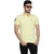 Gentino Men's Solid Yellow Cottan Matty Collar T Shirt