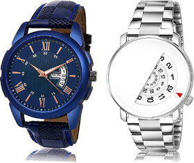 Adk Jg-01-Lk-106 Blue & White Dial Day & Date Functioning Watches For Men