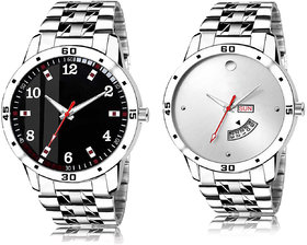 Adk Ad-06-Lk-103 Black & Silver Dial Day & Date Functioning Watches For Men