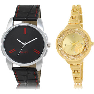 Adk Ad-03-Lk-224 Black & Gold Dial New Arrival Watches For Couple