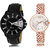 Adk Jg-04-Lk-228 Black & Rose Gold Dial Day & Date Functioning Watches For Couple