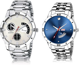 Adk Lk-101-105 White & Black & Blue Dial Day & Date Functioning Watches For Men